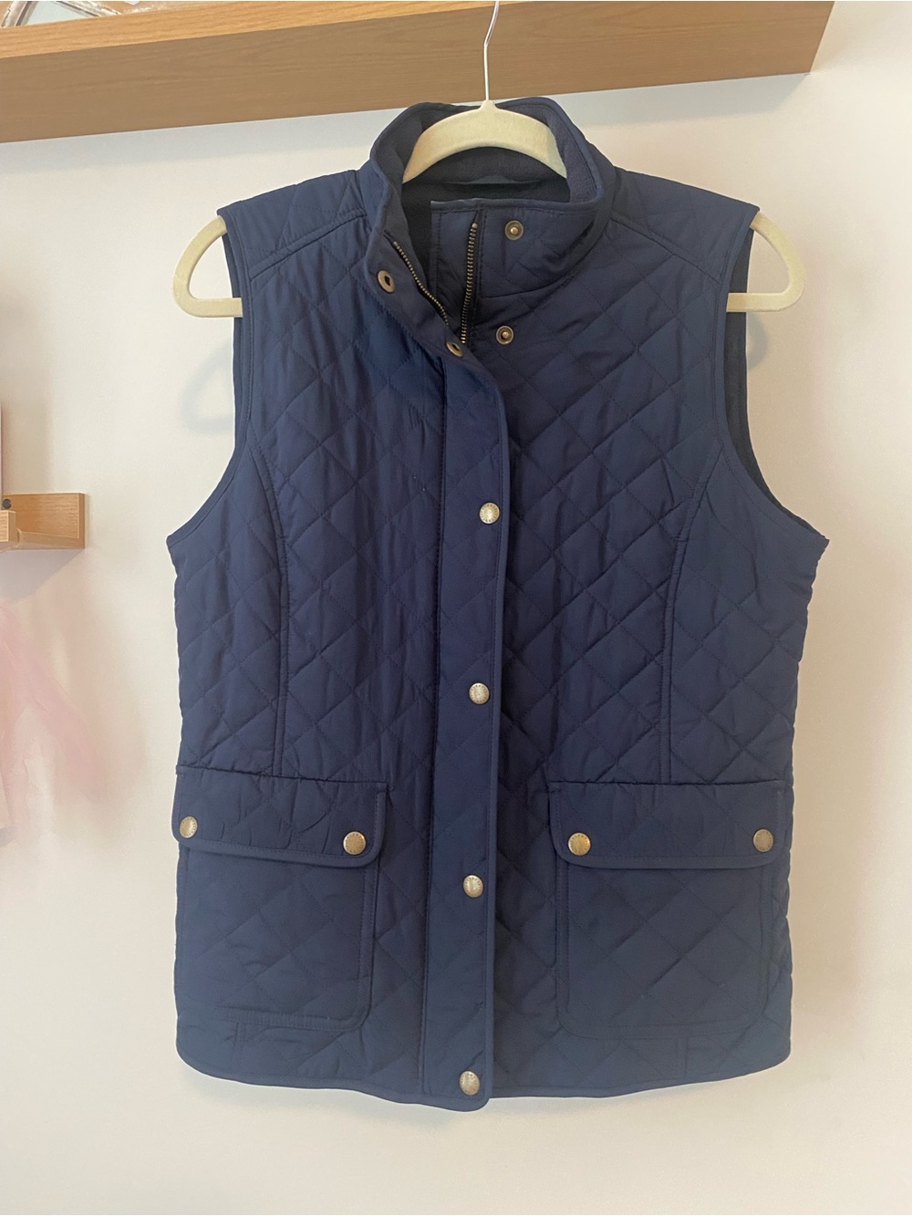 Talbots Quilted Navy Sleeveless Vest